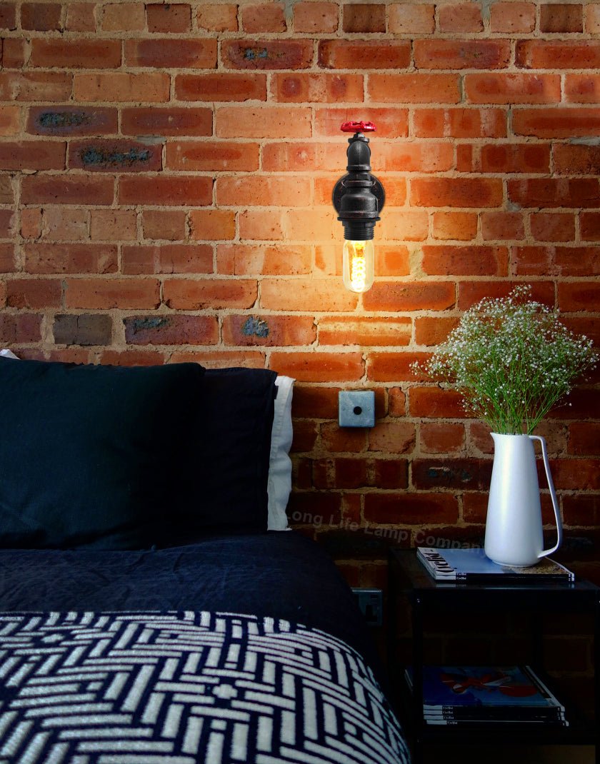 Industrial Vintage Water Pipe Wall Lamp - Energy Light Bulbs - Free delivery on all orders