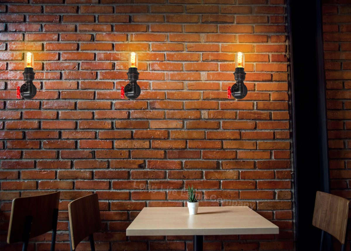 Industrial Water Pipe Wall Light - Energy Light Bulbs - Free delivery on all orders