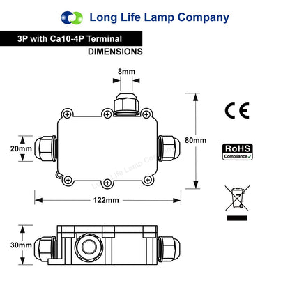 IP66 Outdoor Cable Junction Box Waterproof Connector Sleeve - Energy Light Bulbs - Free delivery on all orders