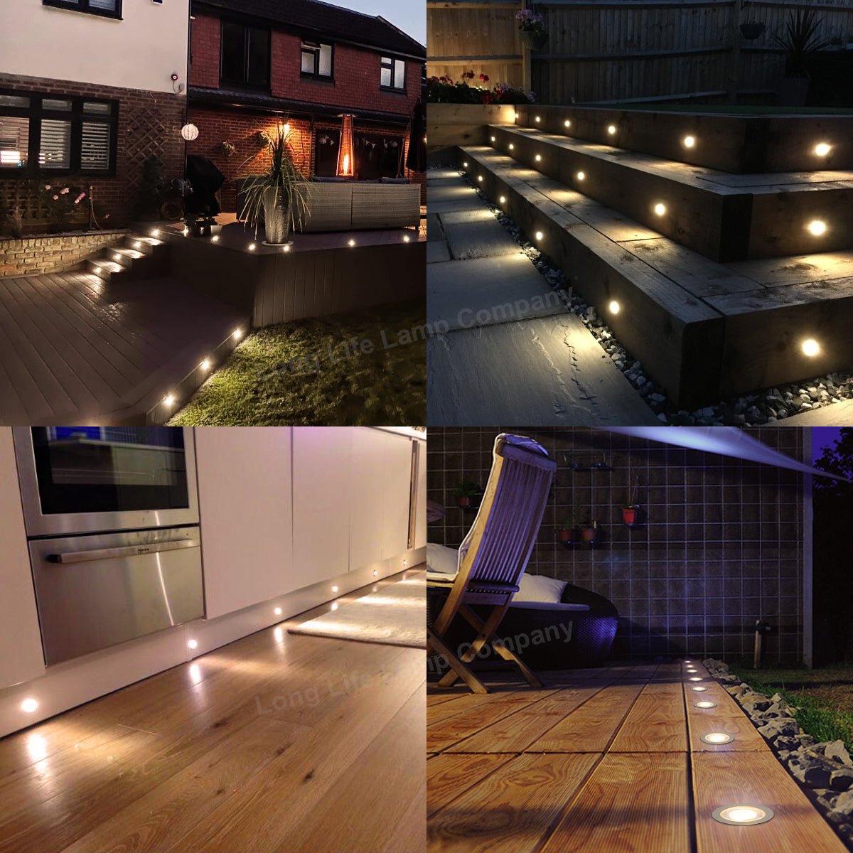 IP68 Outdoor LED Decking Lights 30mm Round Warm White 3000k 10 Kit - Energy Light Bulbs - Free delivery on all orders