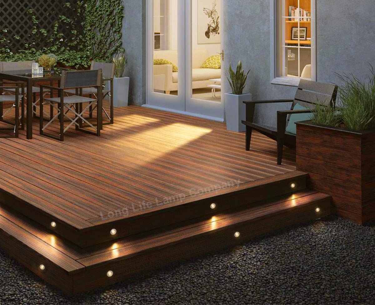 IP68 Outdoor LED Decking Lights 30mm Round Warm White 3000k 10 Kit - Energy Light Bulbs - Free delivery on all orders