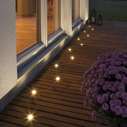 IP68 Outdoor LED Decking Lights 30mm Round Warm White 3000k 10 Kit - Energy Light Bulbs - Free delivery on all orders