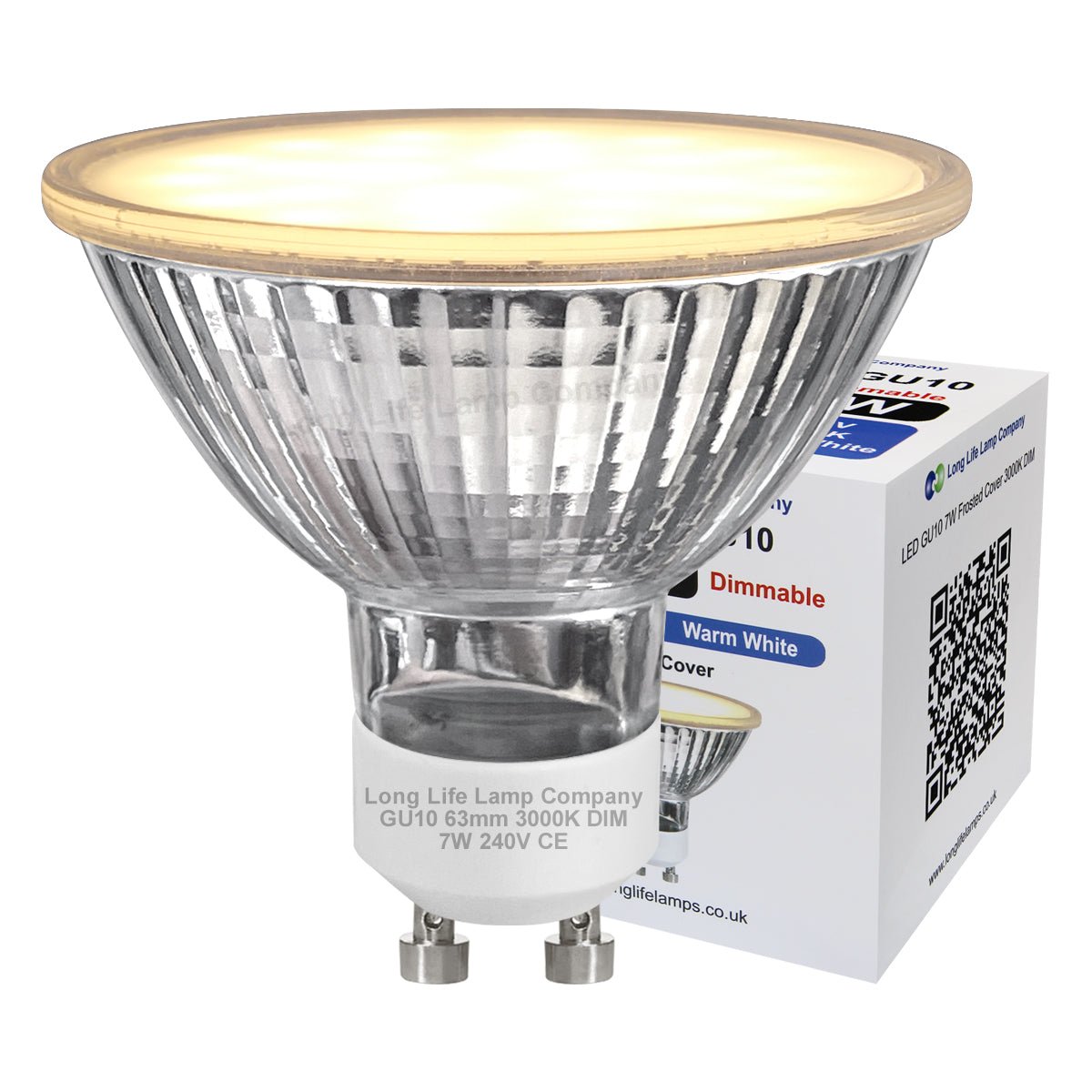 LED 63mm GU10 Dimmable Warm White 7w Frosted Cover 240v - Energy Light Bulbs - Free delivery on all orders