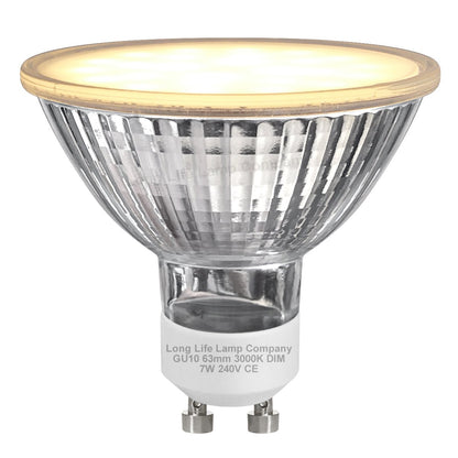 LED 63mm GU10 Dimmable Warm White 7w Frosted Cover 240v - Energy Light Bulbs - Free delivery on all orders