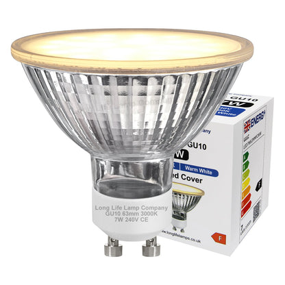 LED 63mm GU10 Warm White 7w Frosted Cover 240v - Energy Light Bulbs - Free delivery on all orders