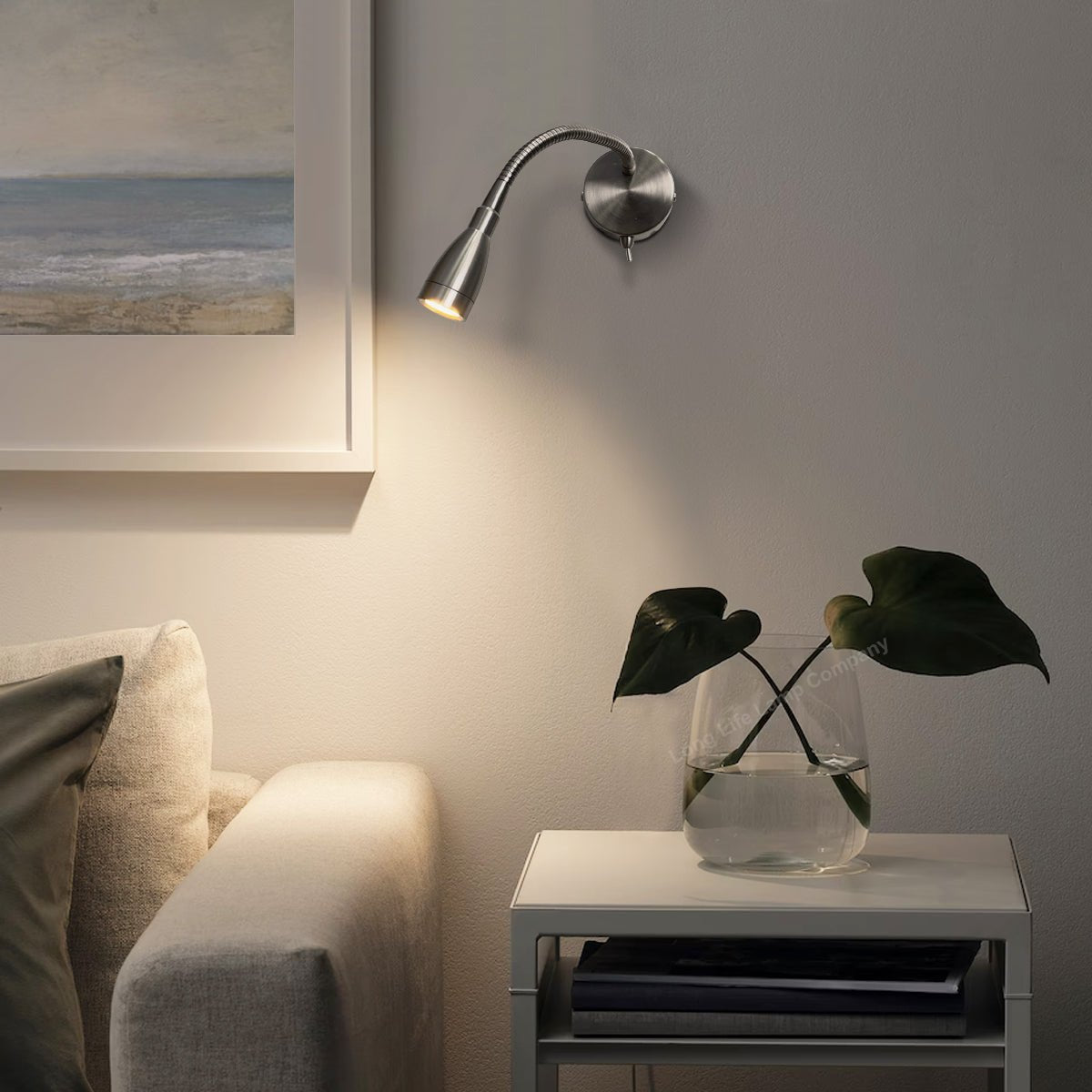 LED Bedside Reading Wall Light Switched Flexible Arm Headboard Light Warm White - Energy Light Bulbs - Free delivery on all orders