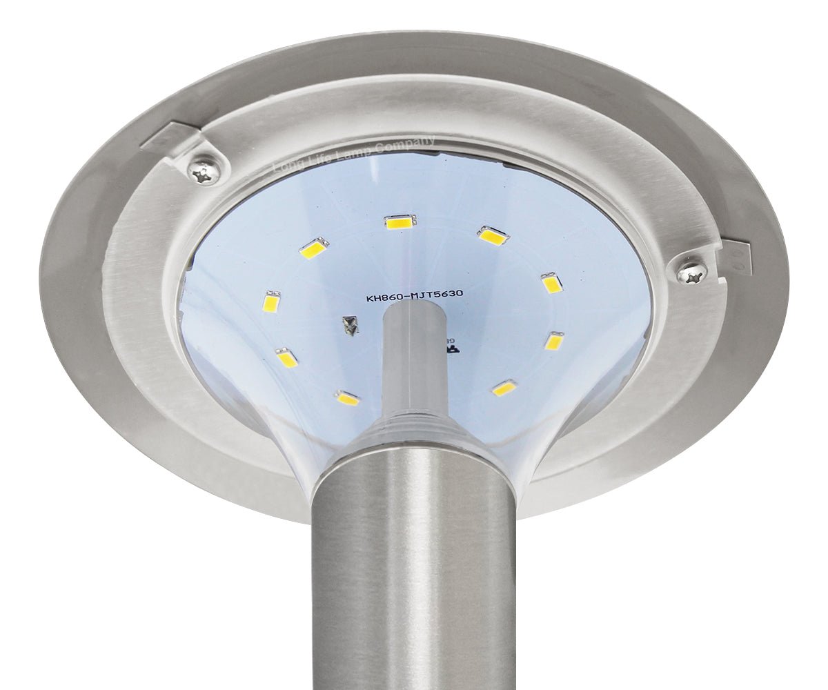 LED Bollard Modern Stainless Steel Garden Lamp Post Cool White Light with 12v Transformer - Energy Light Bulbs - Free delivery on all orders