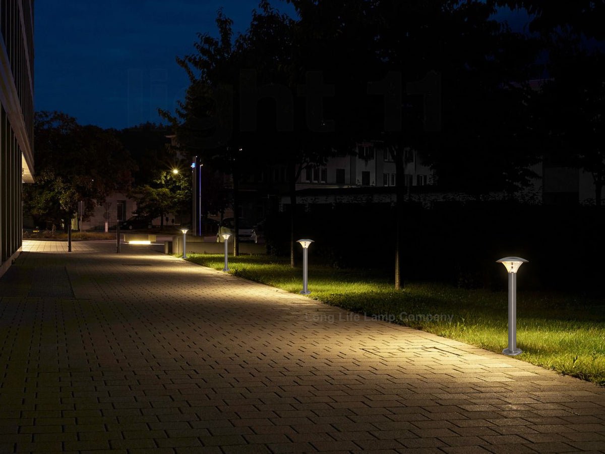LED Bollard Modern Stainless Steel Garden Lamp Post Warm White Light with 12v Transformer - Energy Light Bulbs - Free delivery on all orders
