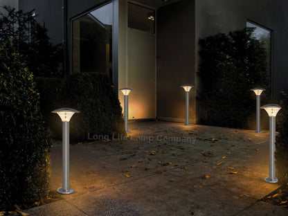 LED Bollard Modern Stainless Steel Garden Lamp Post Warm White Light with 12v Transformer - Energy Light Bulbs - Free delivery on all orders