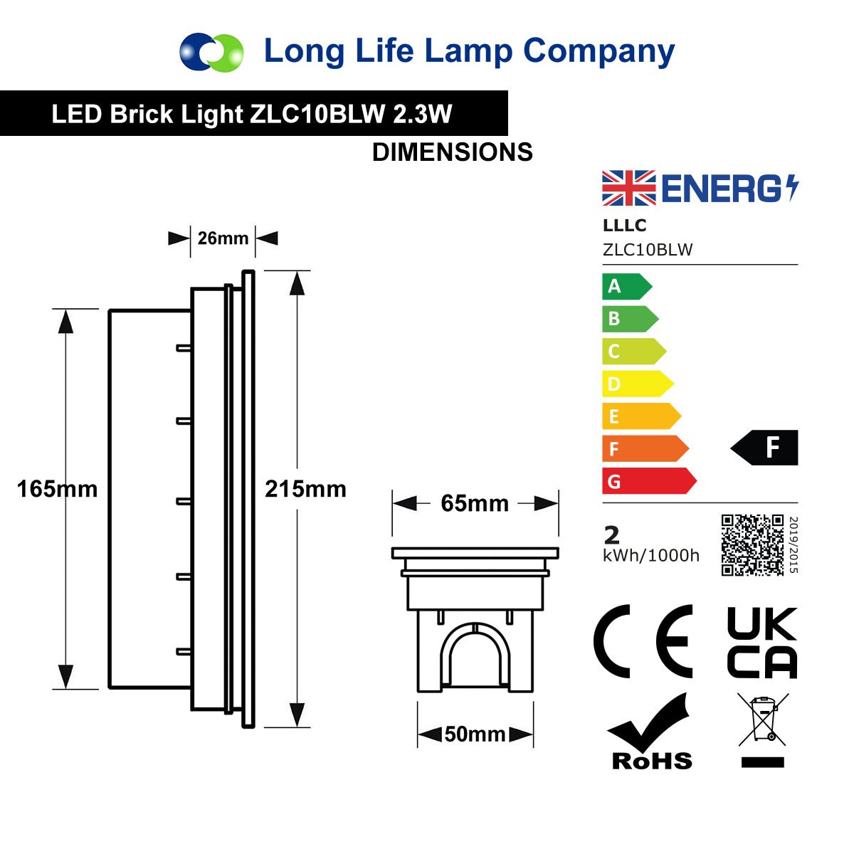 LED Brick Light LED Garden Wall Light Cool White Colour Energy Saving - Energy Light Bulbs - Free delivery on all orders