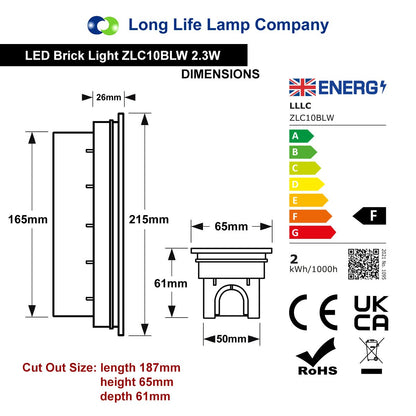 LED Brick Light LED Garden Wall Light Pathway Step Light Cool White ZLC10BLW - Free delivery on all orders