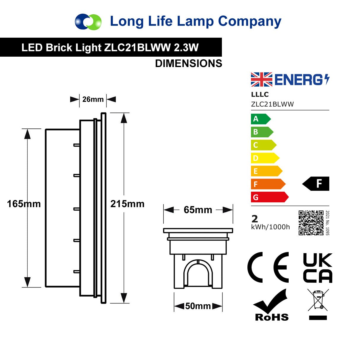 LED Brick Light Outdoor Wall Light Pathway Step Light Warm White - Energy Light Bulbs - Free delivery on all orders