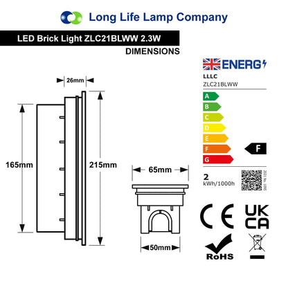 LED Brick Light Outdoor Wall Light Pathway Step Light Warm White - Energy Light Bulbs - Free delivery on all orders