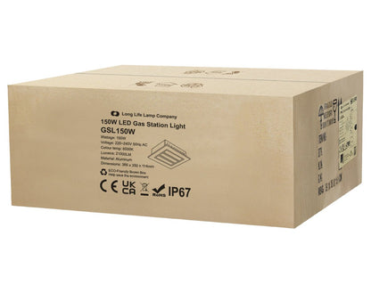 Energy efficient 150W LED canopy light for petrol station canopy lighting