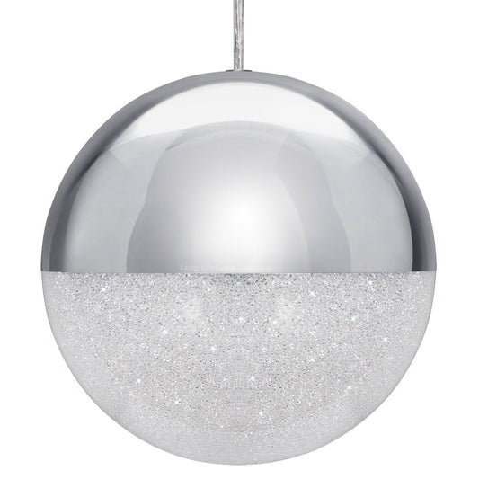 LED Ceiling Chrome Glass Globe Pendant Light CCT Natural Cool Warm White - Energy Light Bulbs - Free delivery on all orders