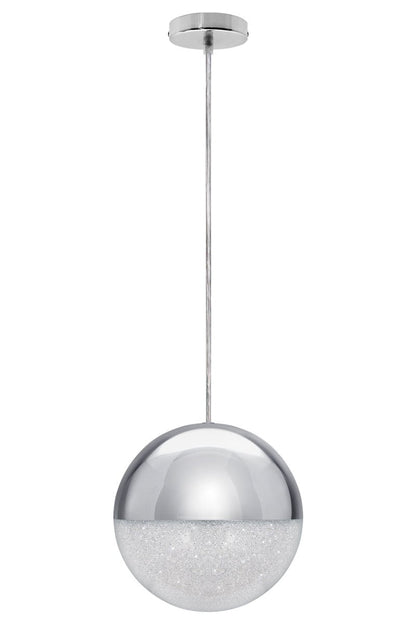 LED Ceiling Chrome Glass Globe Pendant Light CCT Natural Cool Warm White - Energy Light Bulbs - Free delivery on all orders