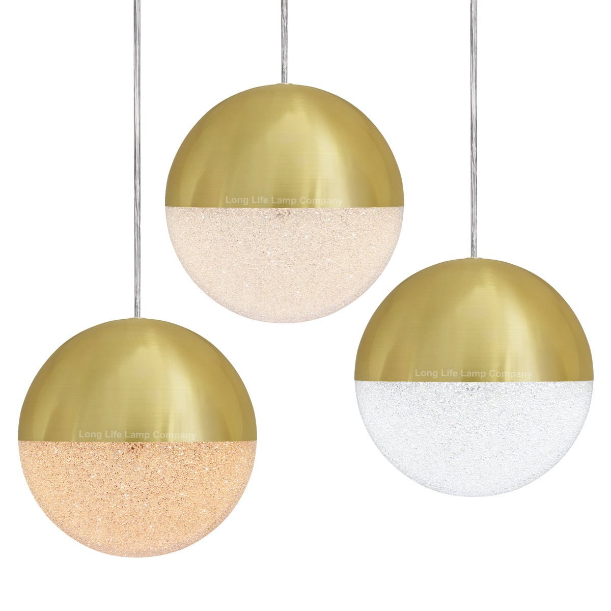 LED Ceiling Gold Glass Globe Pendant Light CCT Natural Cool Warm White - Energy Light Bulbs - Free delivery on all orders