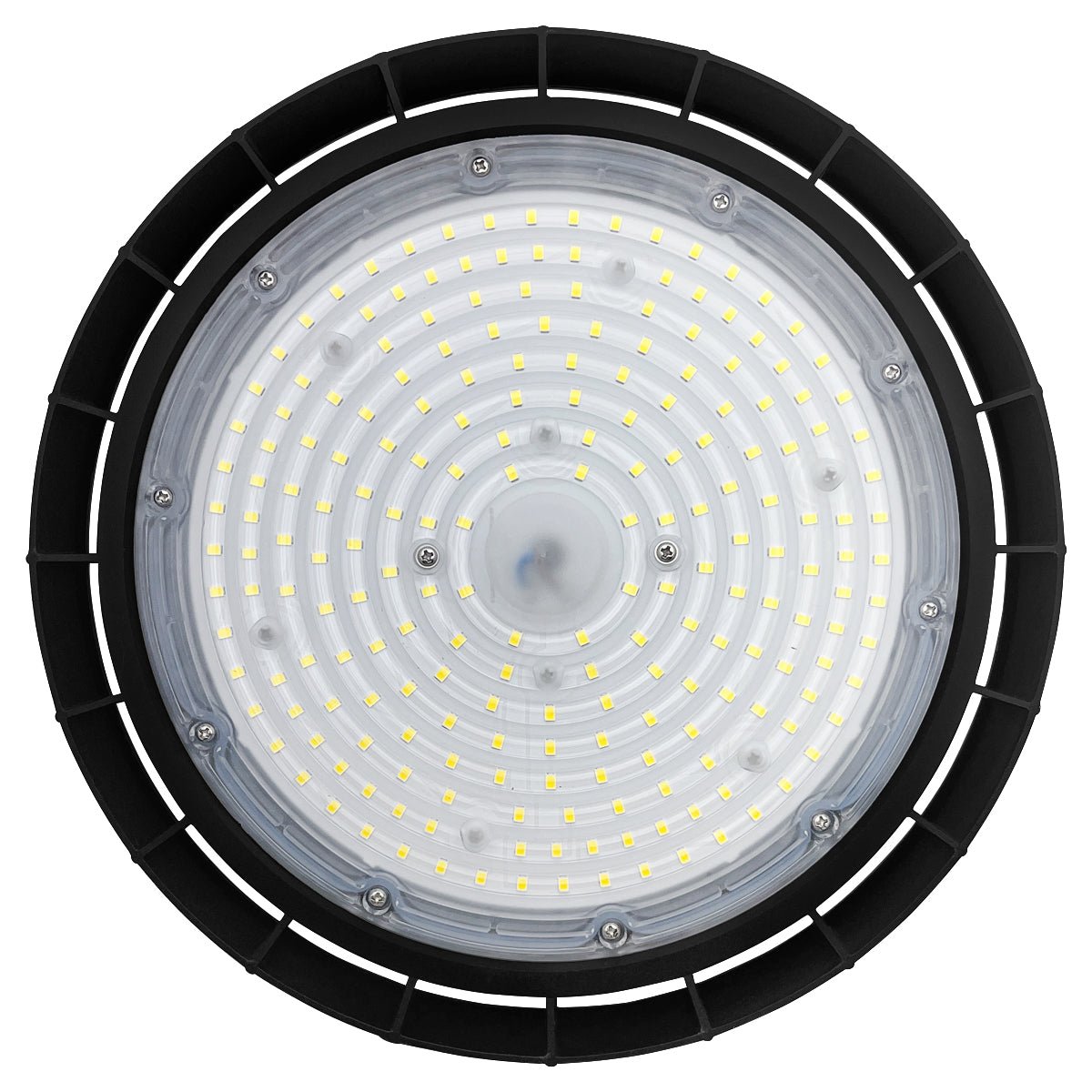 150W UFO LED high bay light with 6500K Cool White output for warehouses, workshops and factory lighting