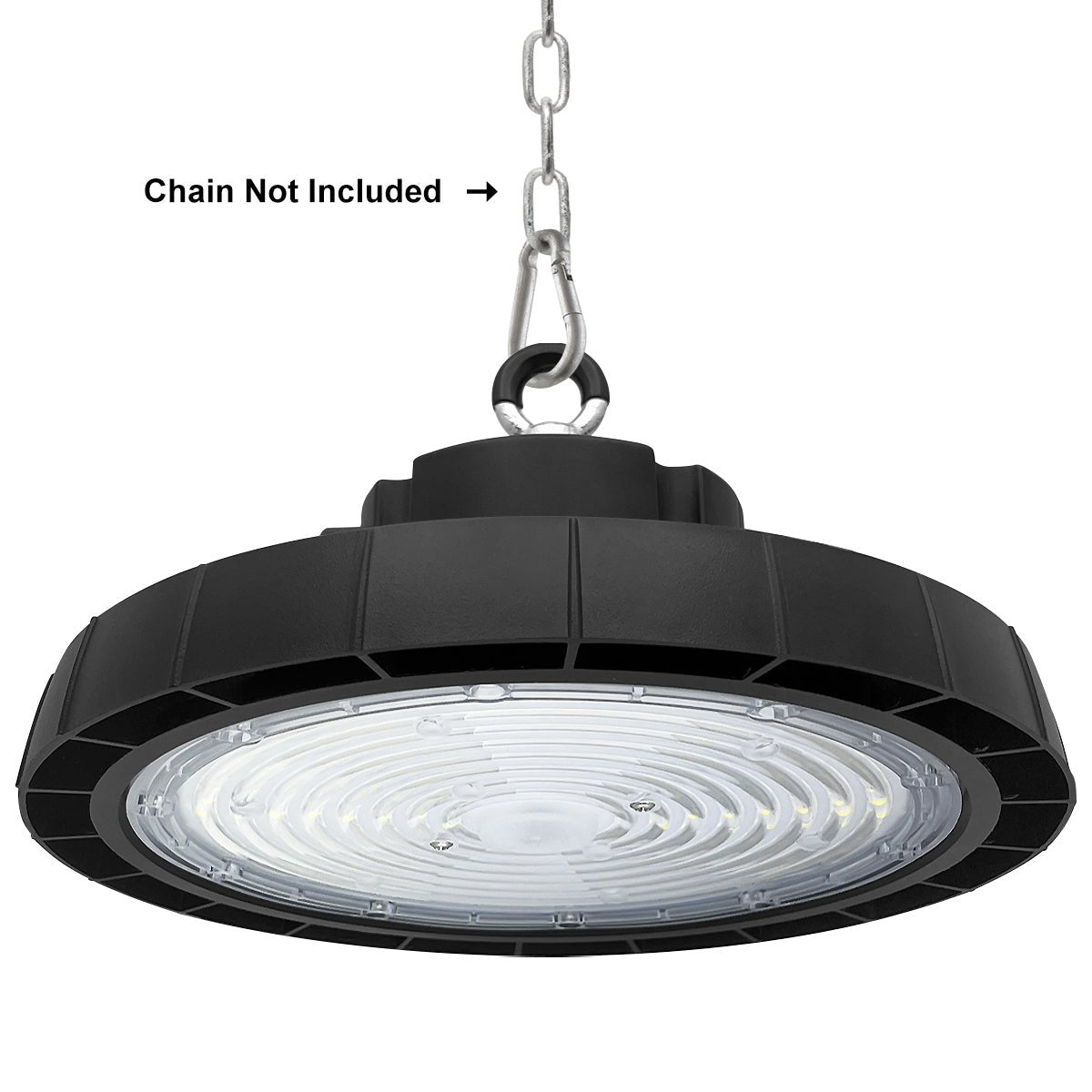 Industrial 150W LED high bay light delivering 22500 lumens with IP65 water resistant protection