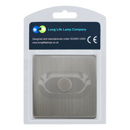 LED Dimmer Switch 1 Gang Brushed Chrome Screwless Finish Single Pole 100w - Energy Light Bulbs - Free delivery on all orders