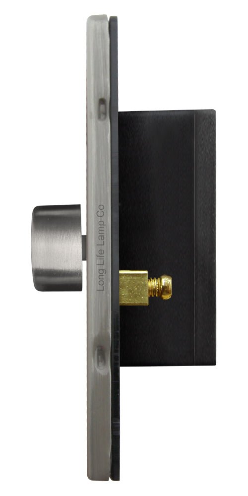 LED Dimmer Switch 2 Gang 800w 300w x 2 Single Pole Gloss Brushed Chrome Screwless - Energy Light Bulbs - Free delivery on all orders