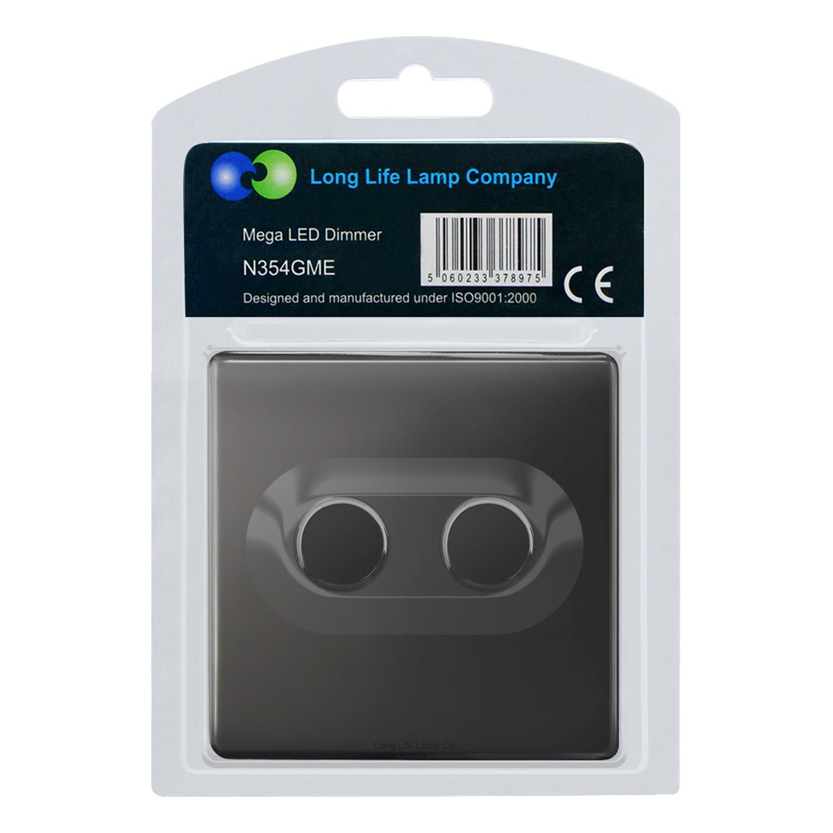 LED Dimmer Switch 2 Gang Black Nickel 800w 400w x 2 Single Pole Screwless - Energy Light Bulbs - Free delivery on all orders