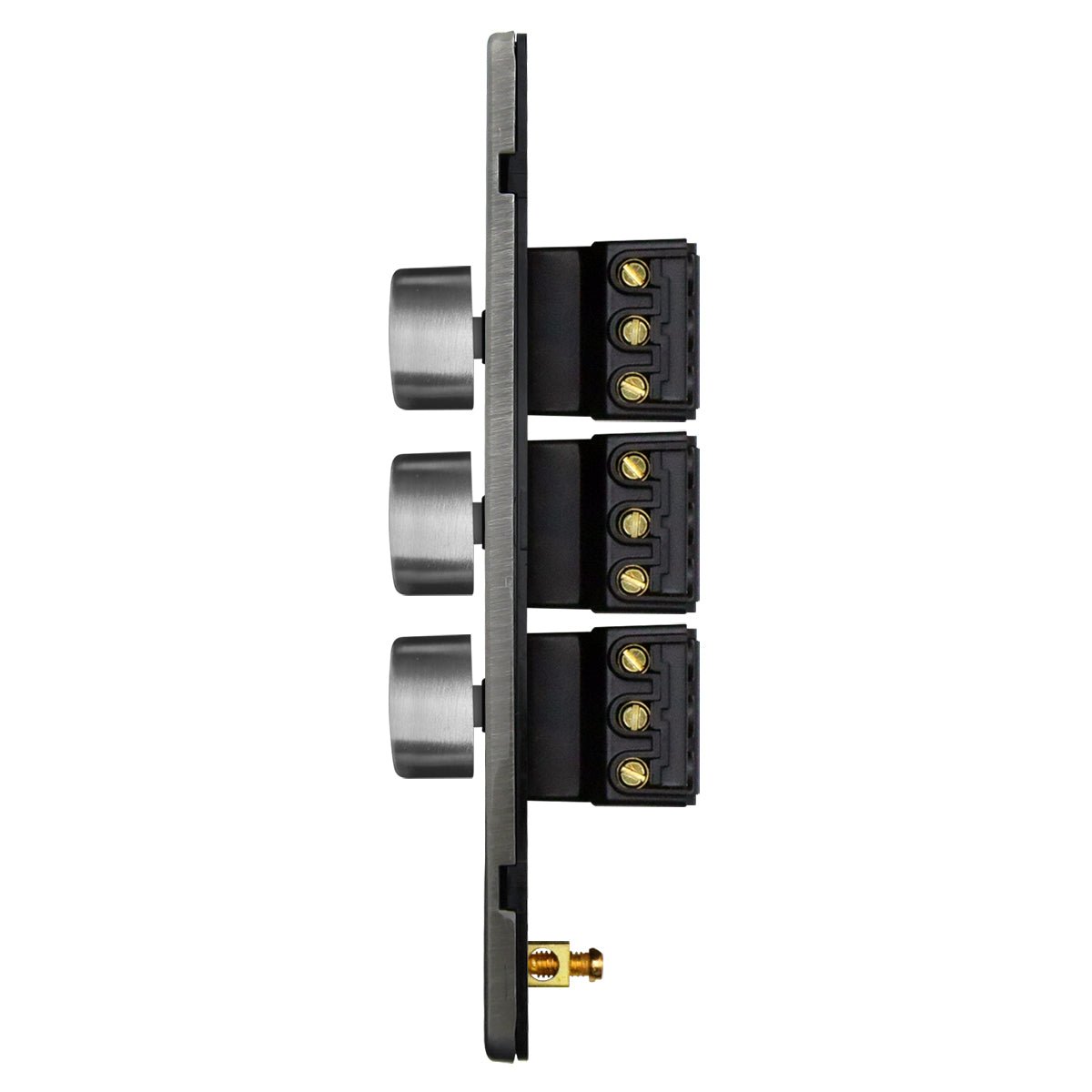 LED Dimmer Switch 3 Gang 1500w Brush Chrome Gloss - Energy Light Bulbs - Free delivery on all orders
