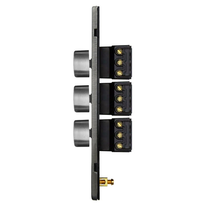 LED Dimmer Switch 3 Gang 1500w Brush Chrome Gloss - Energy Light Bulbs - Free delivery on all orders