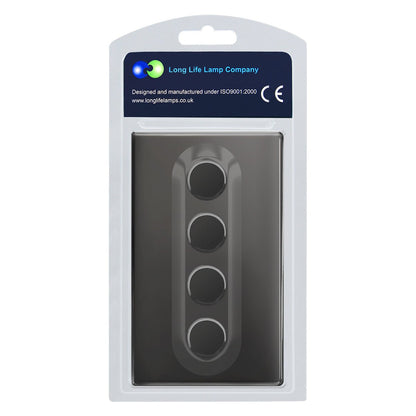 LED Dimmer Switch Black Nickel 400w 4 Gang 100w x 4 Screwless Plate Finish N358GME - Free delivery on all orders