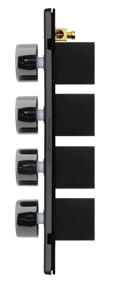 LED Dimmer Switch Black Nickel 400w 4 Gang 100w x 4 Screwless Plate Finish N358GME - Free delivery on all orders