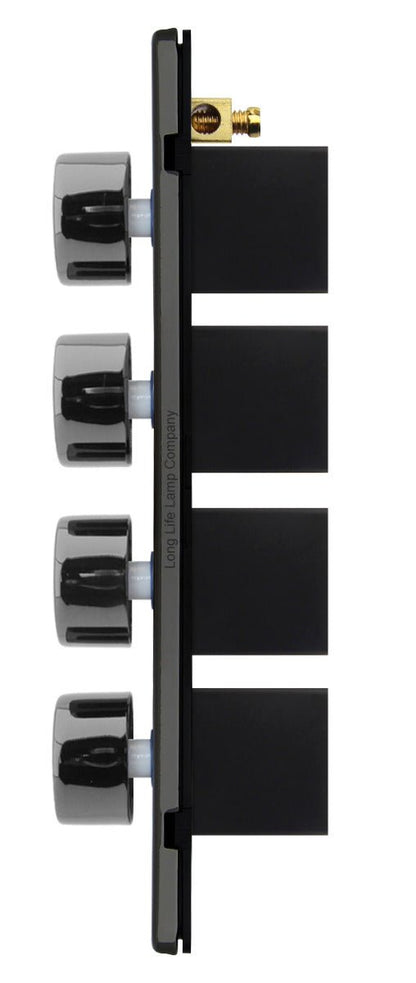 LED Dimmer Switch Black Nickel 400w 4 Gang 100w x 4 Screwless Plate Finish N358GME - Free delivery on all orders