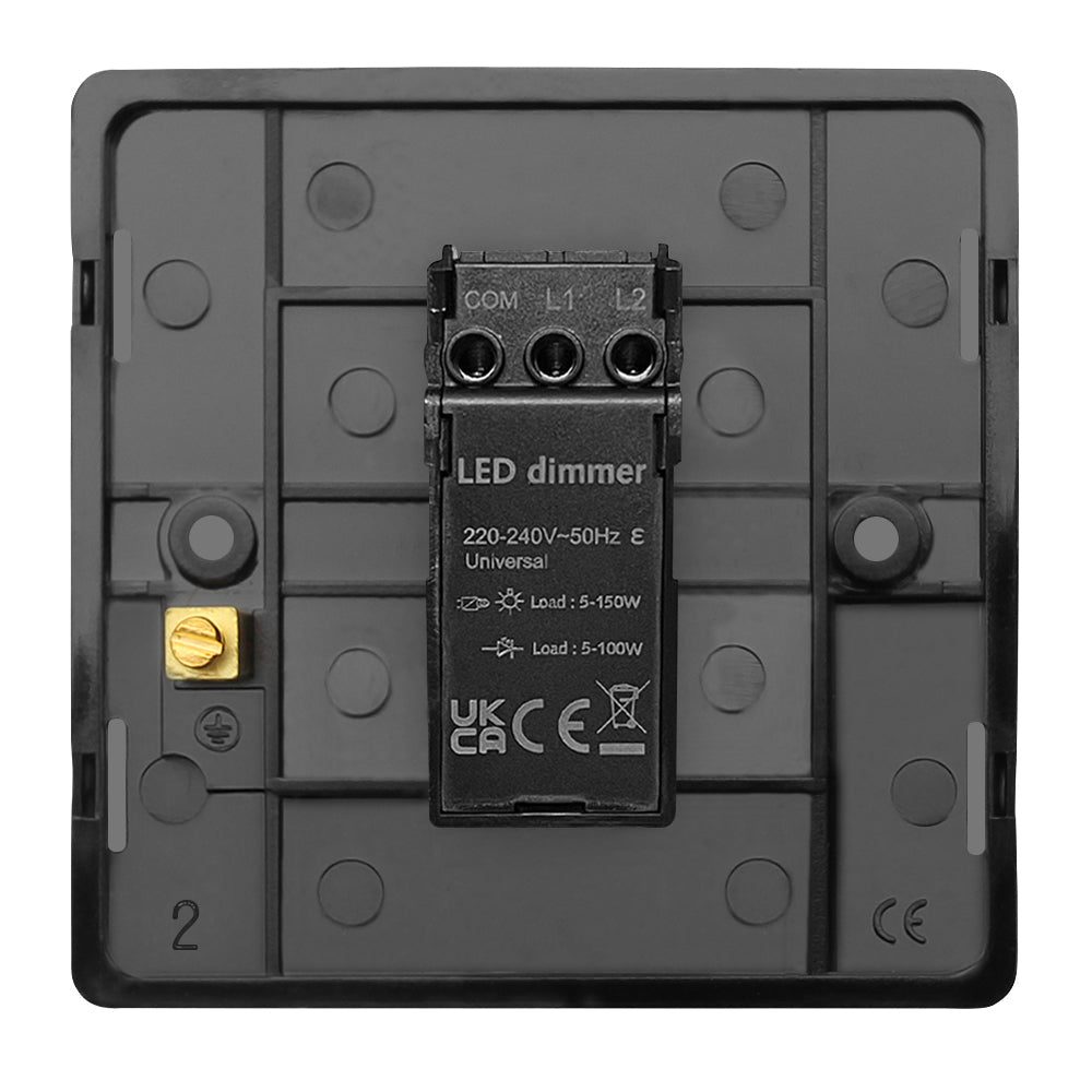 LED Dimmer Switch Black Nickel Screwless Finish 1 Gang Single Pole 100w - Energy Light Bulbs - Free delivery on all orders