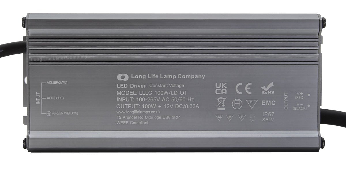 LED Driver 12v Output Low Voltage IP67 Waterproof Transformer 100W - Energy Light Bulbs - Free delivery on all orders