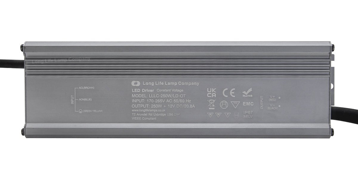 LED Driver 12v Output Low Voltage IP67 Waterproof Transformer 250W - Energy Light Bulbs - Free delivery on all orders