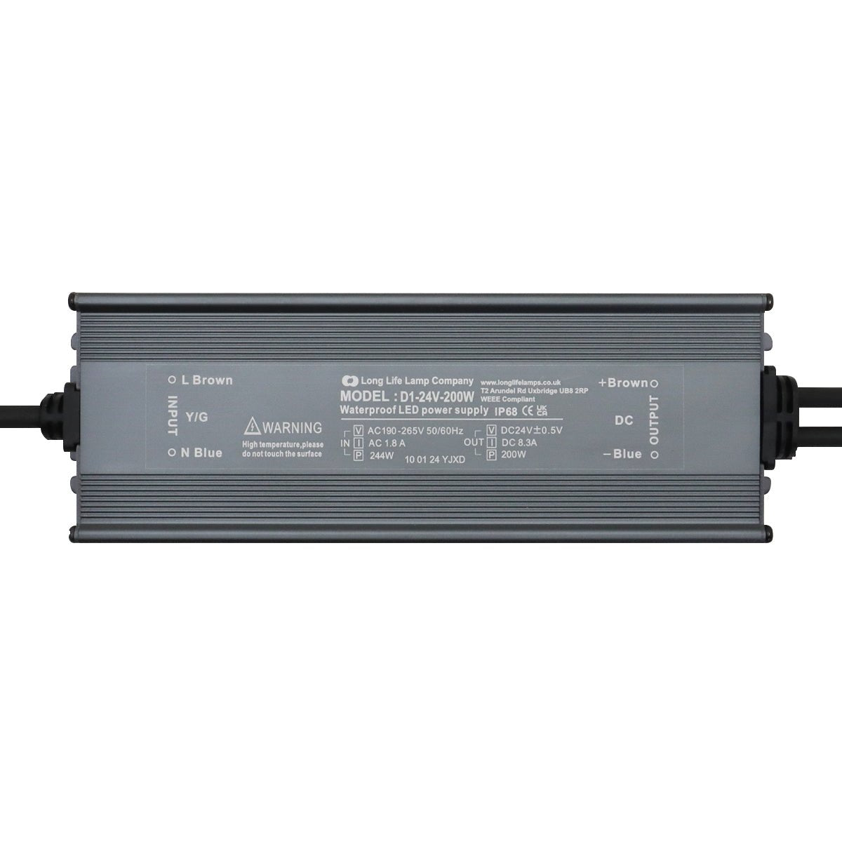 LED Driver 24V Output Low Voltage IP68 Waterproof Transformer 200W - Energy Light Bulbs - Free delivery on all orders