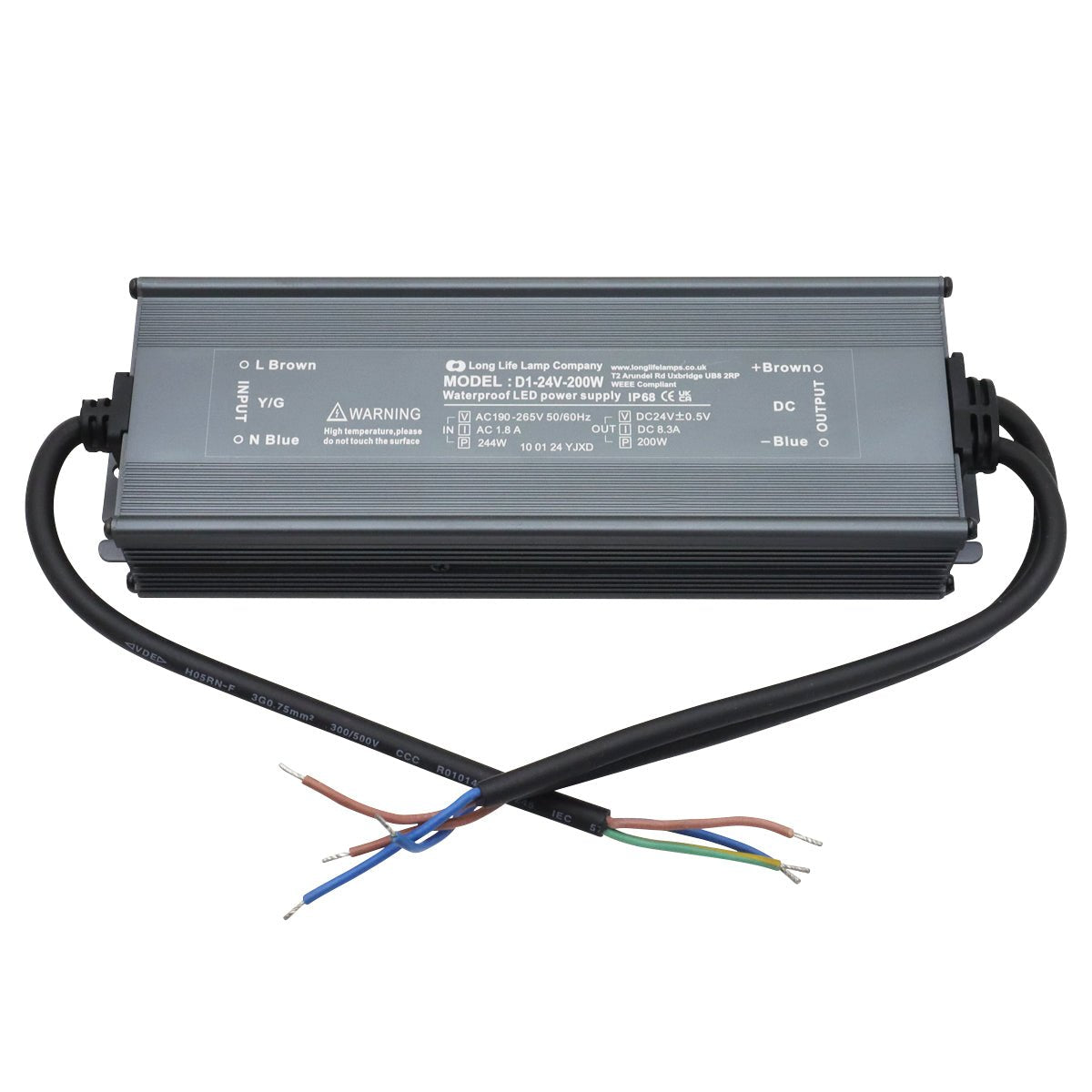 LED Driver 24V Output Low Voltage IP68 Waterproof Transformer 200W - Energy Light Bulbs - Free delivery on all orders