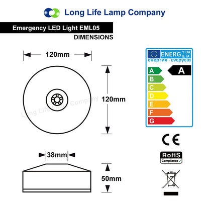 LED Emergency Light Flush Mounted Maintained/Non Maintained - Energy Light Bulbs - Free delivery on all orders