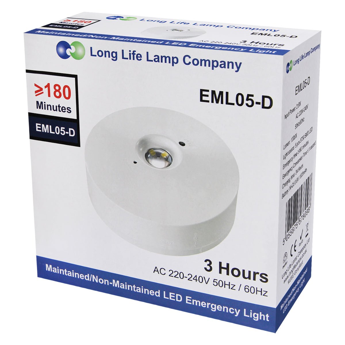 LED Emergency Light Flush Mounted Maintained/Non Maintained - Energy Light Bulbs - Free delivery on all orders