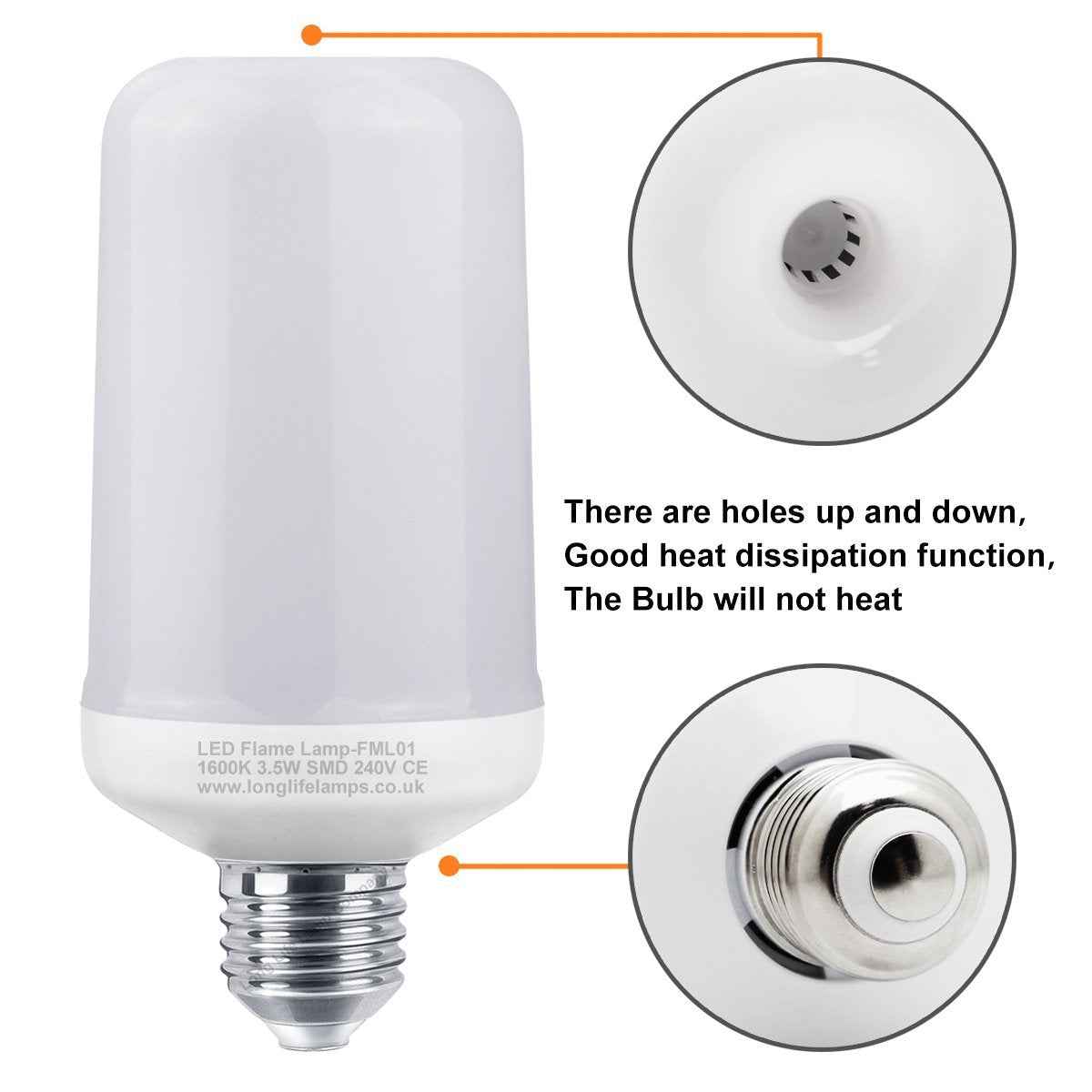 LED Flicker Effect Fire Flame Light Bulb E27 Simulated 3 Mode Mood Lamp - Energy Light Bulbs - Free delivery on all orders