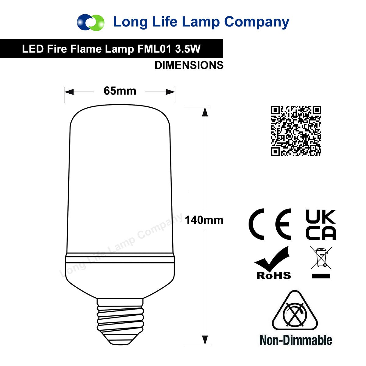 LED Flame Effect Light Bulb E27 with 3 Lighting Modes