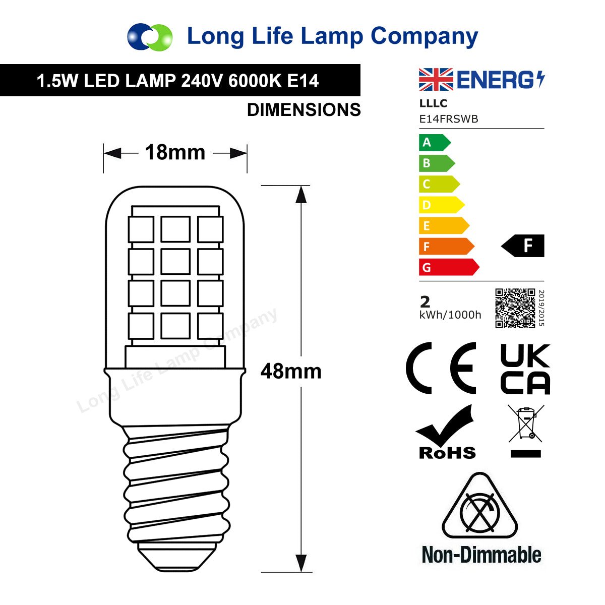 LED Fridge Bulb / Sewing Machine Bulb E14 - Free delivery on all orders