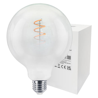 LED G125 Clear Opal Globe Frosted Glass Light Bulb 4W E27 - Energy Light Bulbs - Free delivery on all orders