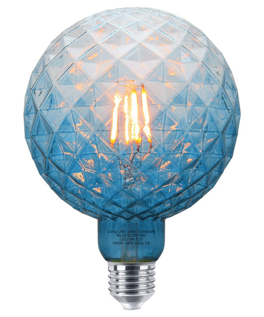 LED Glass Globe Light Bulb E27 Edison Screw Filament Classic Blue Smoked G125 Pinecone - Energy Light Bulbs - Free delivery on all orders