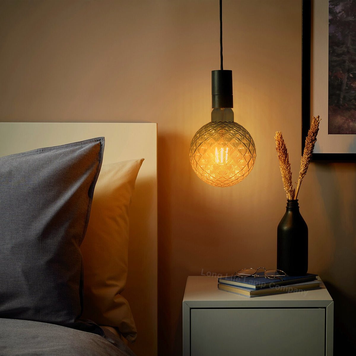 LED Glass Globe Light Bulb E27 Edison Screw Filament Classic Blue Smoked G125 Pinecone - Energy Light Bulbs - Free delivery on all orders
