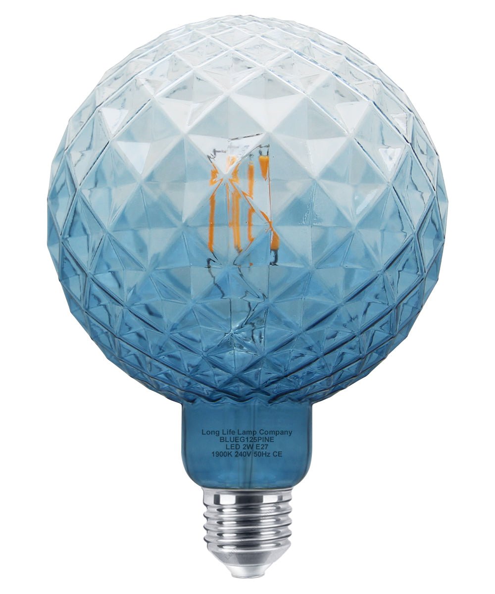 LED Glass Globe Light Bulb E27 Edison Screw Filament Classic Blue Smoked G125 Pinecone - Energy Light Bulbs - Free delivery on all orders