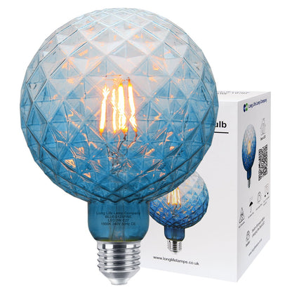 LED Glass Globe Light Bulb E27 Edison Screw Filament Classic Blue Smoked G125 Pinecone - Energy Light Bulbs - Free delivery on all orders