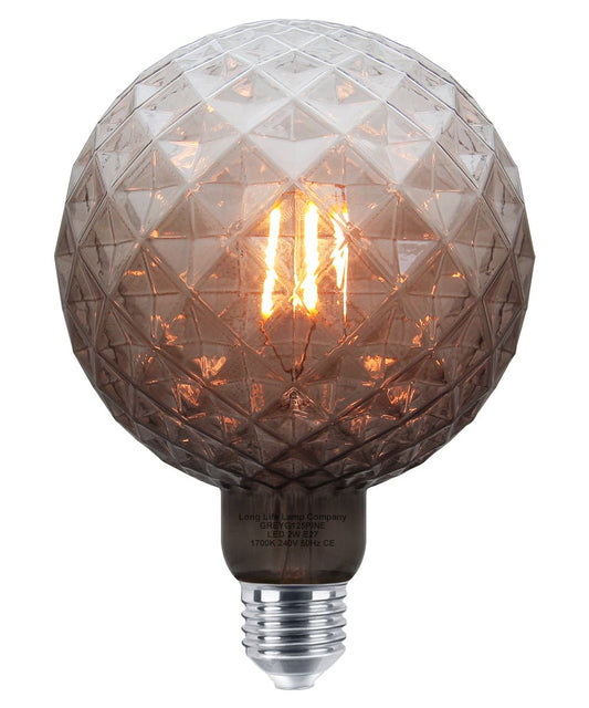 LED Glass Globe Light Bulb E27 Edison Screw Filament Classic Grey Smoked G125 Pinecone - Energy Light Bulbs - Free delivery on all orders