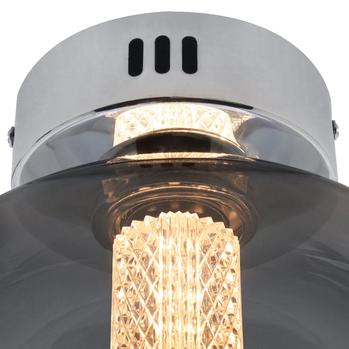 LED Globe Smoked Grey Glass Ceiling Light Flush Mounted Lamp Shade 9W 3000K - Energy Light Bulbs - Free delivery on all orders