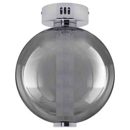 LED Globe Smoked Grey Glass Ceiling Light Flush Mounted Lamp Shade 9W 3000K - Energy Light Bulbs - Free delivery on all orders