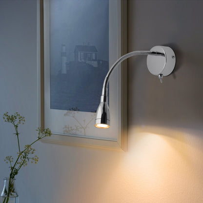 LED Indoor Bedside Reading Wall Light 2W 3000K Chrome - Energy Light Bulbs - Free delivery on all orders
